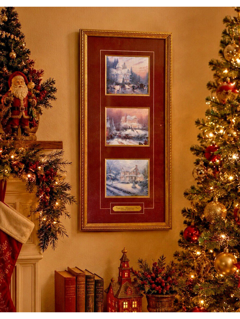 Thomas Kinkade Victorian Christmas Past Portfolio Edition 3 Prints COA Framed